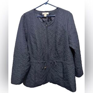 CJ Banks 2X  Dark Blue Quilted Puffer Jacket